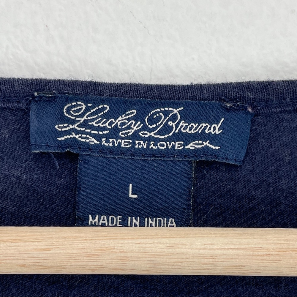 Lucky Brand Lace Up Front Embroidered Peasant Top - Picture 4 of 7